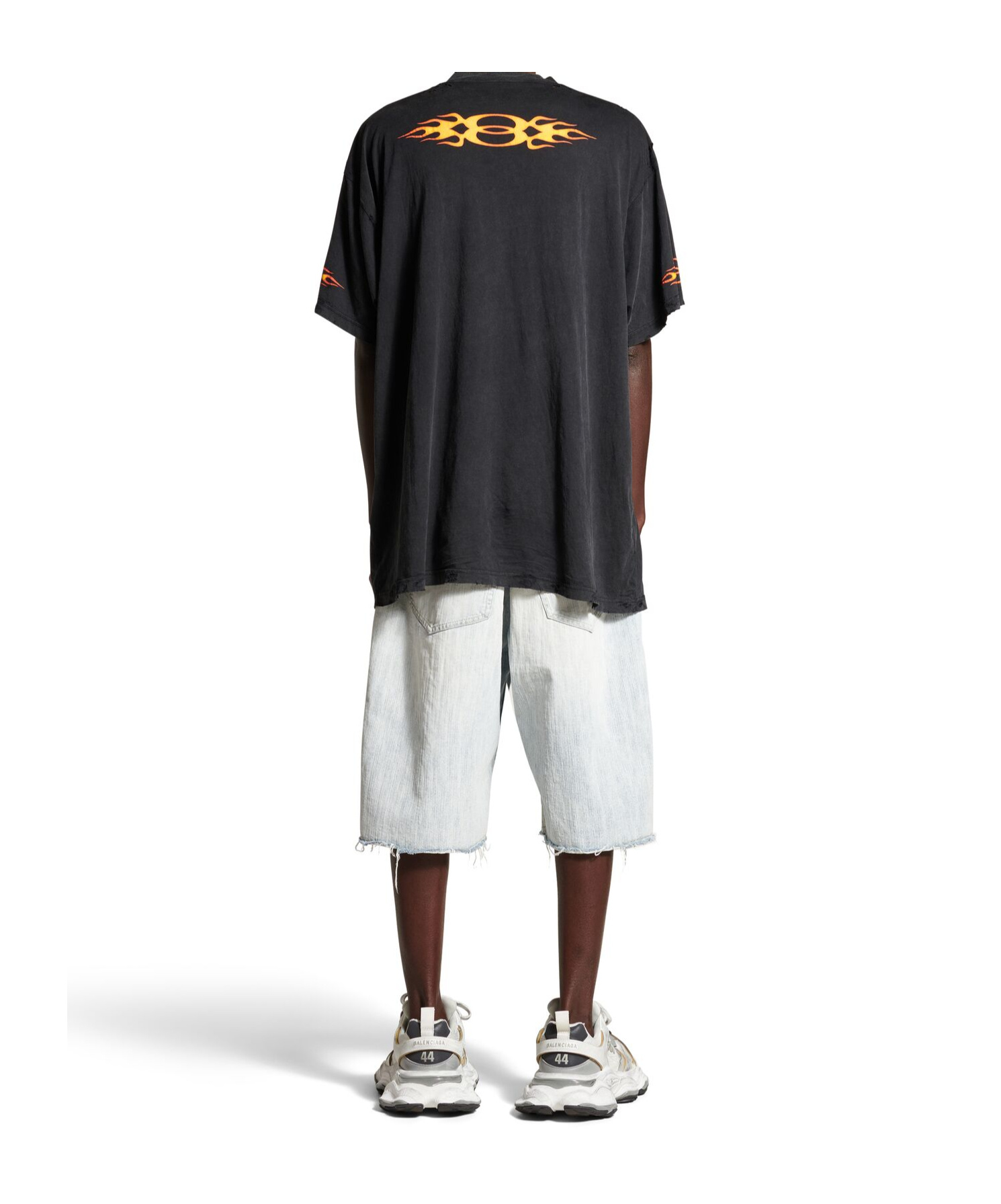 Balenciaga Men's Burning Unity Oversized T-shirt In Black