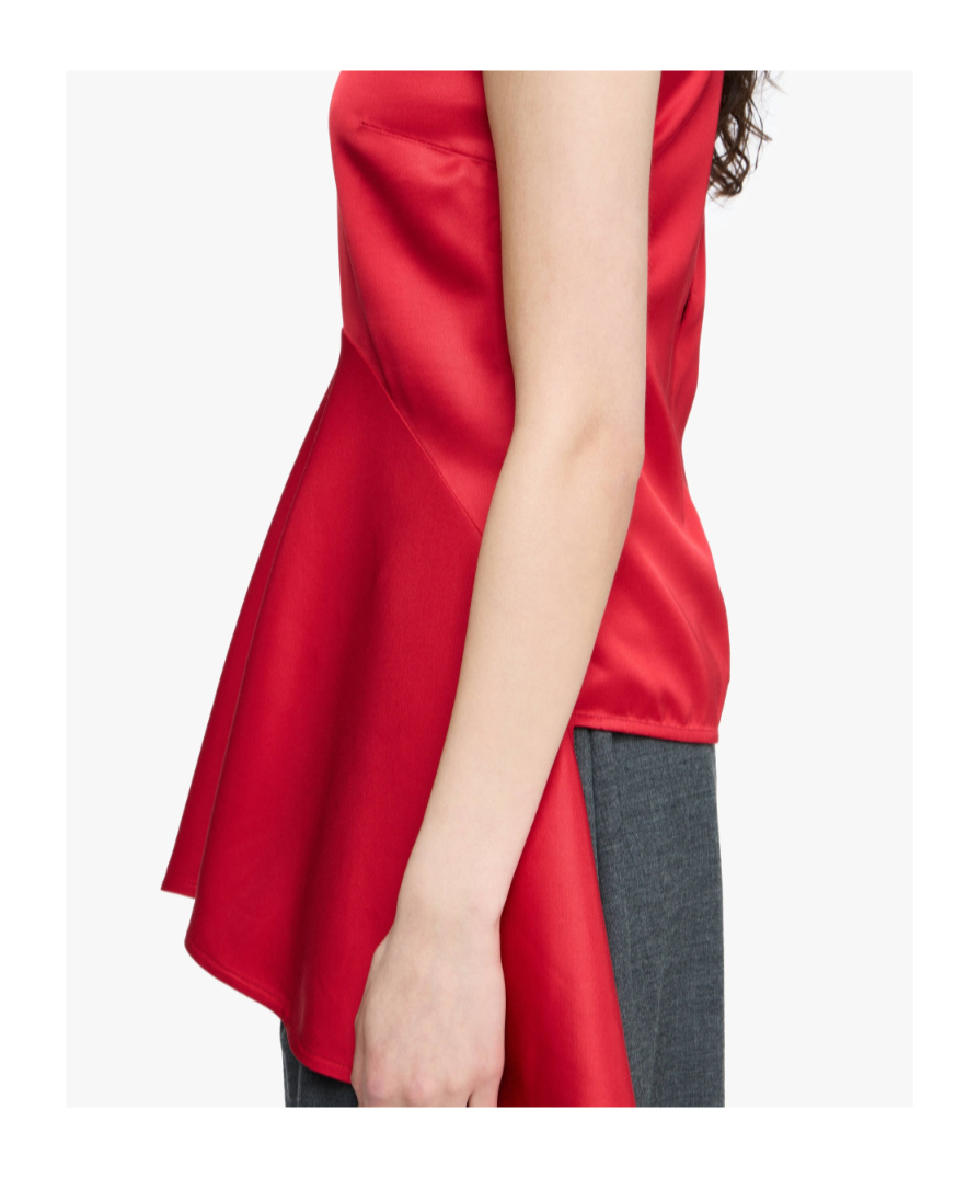Jw Anderson Draped Hem Sleeveless Top In Red