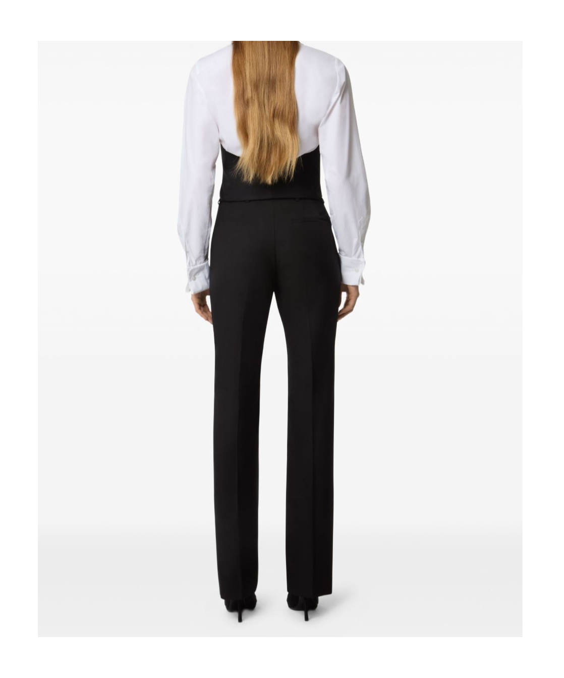 Nina Ricci Straight Leg Trousers Front Pleats In Black