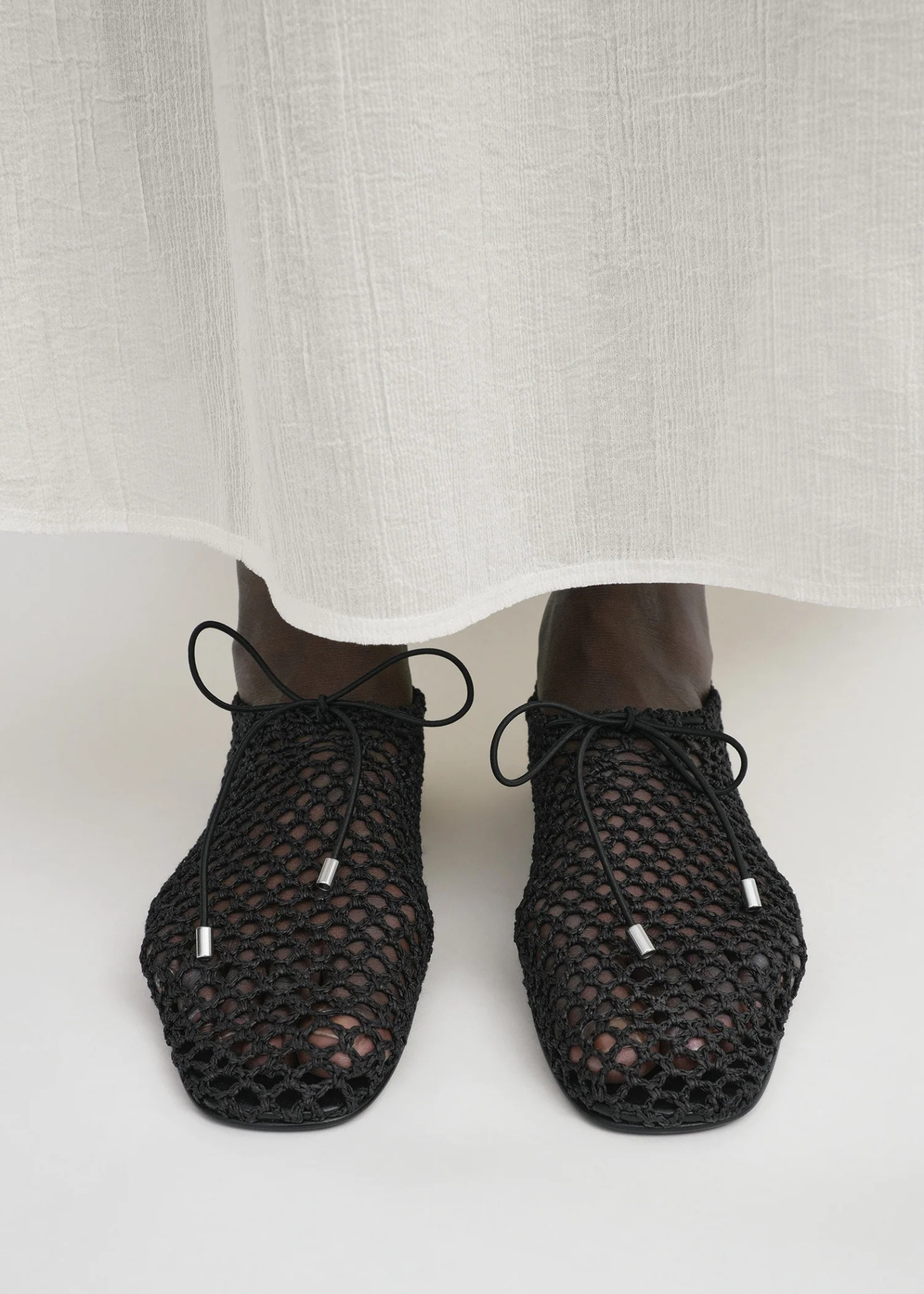 Totême Crocheted Ballet Shoes In Black