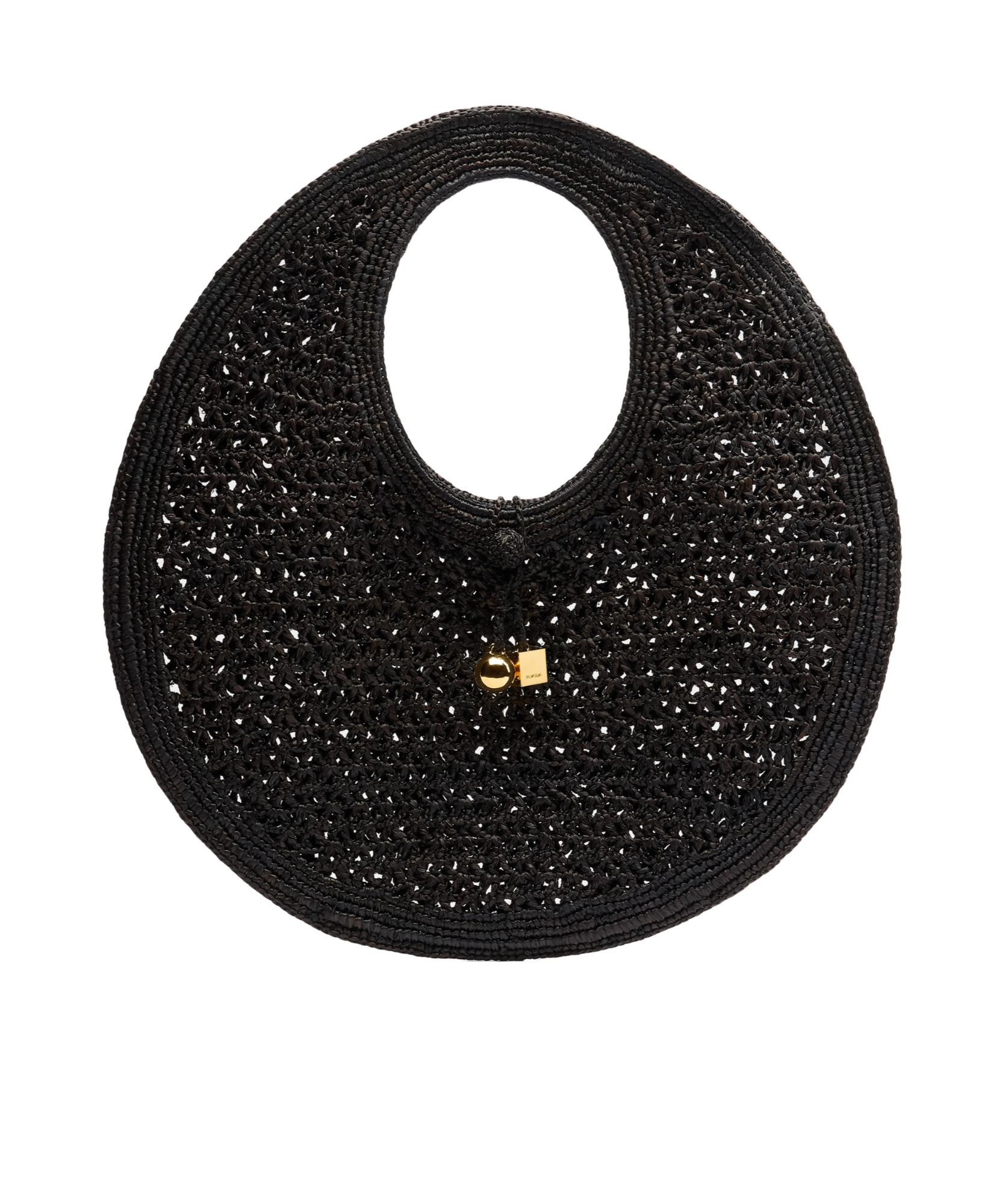 Shop Jacquemus Spiaggia Round Shoulder Bag In Black