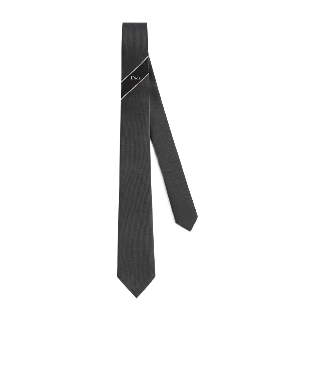 Dior Regimental Tie With Stripe In Gray
