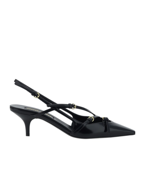 Miu Miu Buckle-embellished Slingback Pumps In Black