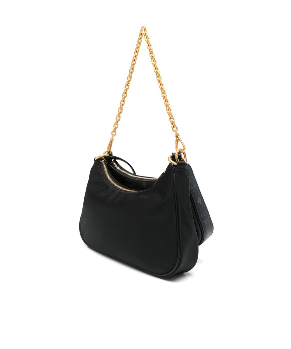 Mcm Aren Small Visetos Crossbody Bag In Black