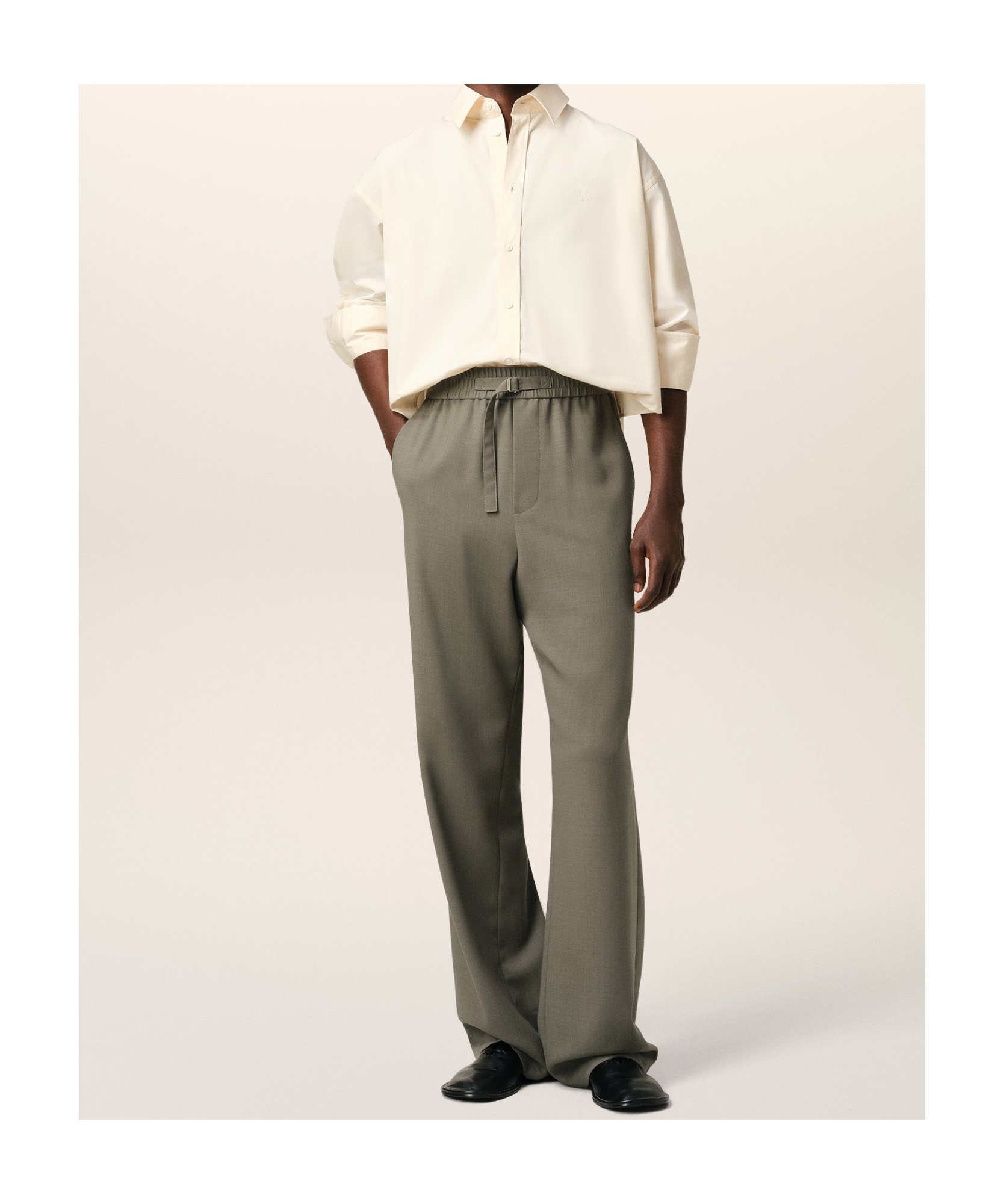 AMI ALEXANDRE MATTIUSSI AMI STRAIGHT FIT ELASTICATED TROUSERS