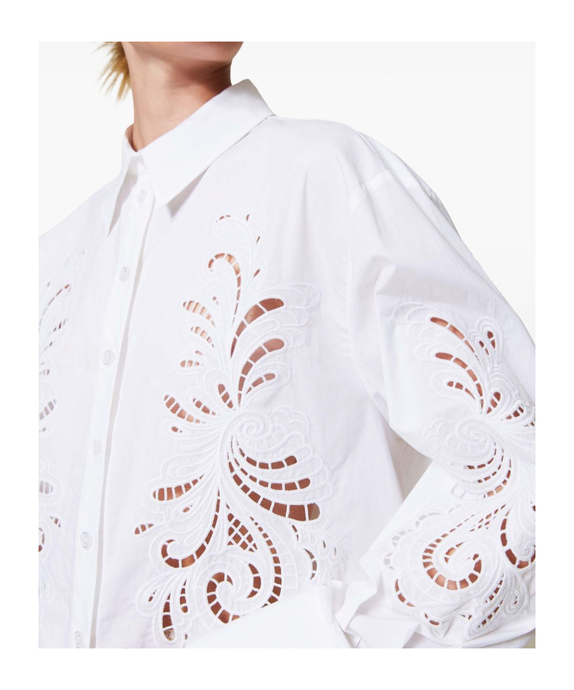 Shop Twinset Embroidered Poplin Shirt