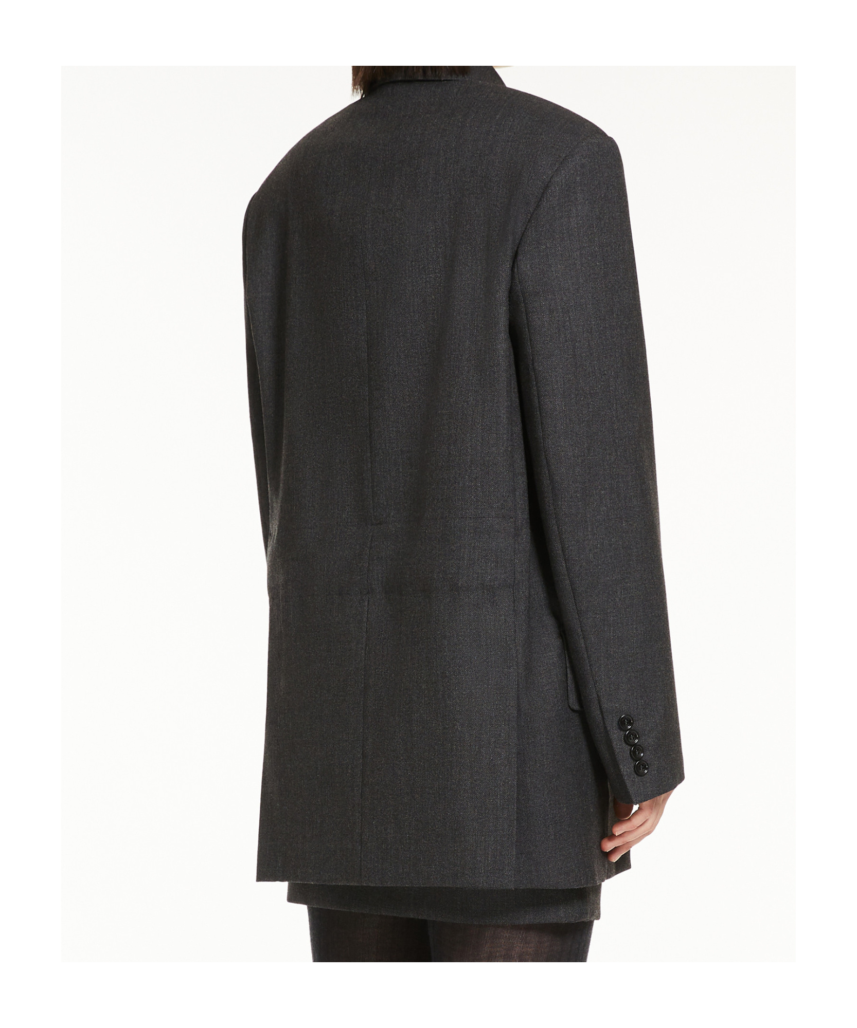 Max Mara Wool Gabardine Double-breasted Blazer In Black
