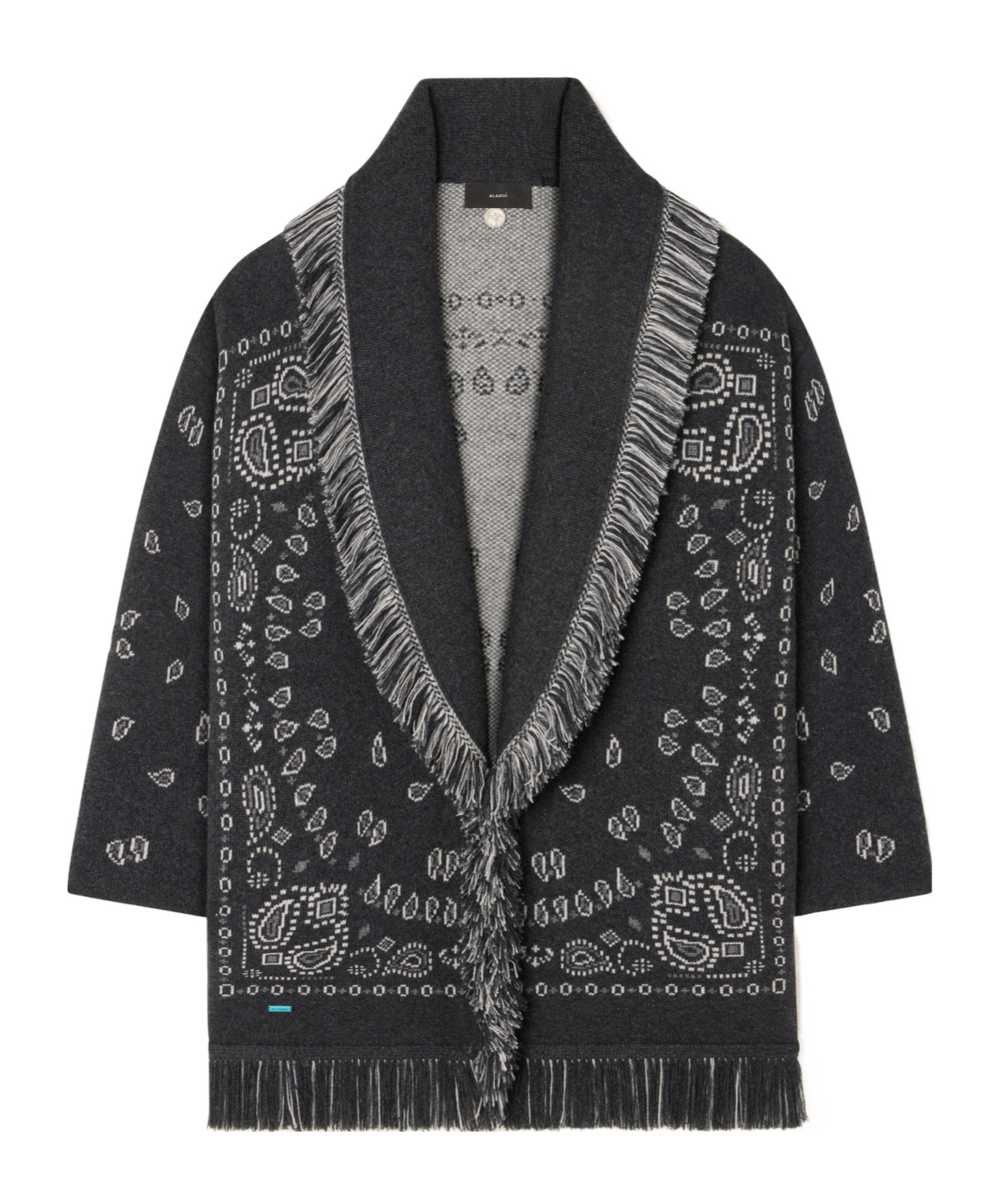 Alanui Bandana Jacquard Cardigan In Black