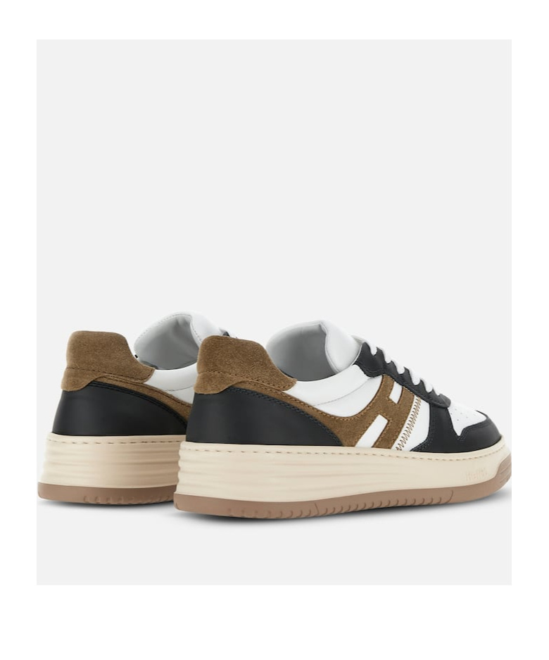 Hogan Smooth Leather And Suede H630 Sneakers Shoes In Multicolor