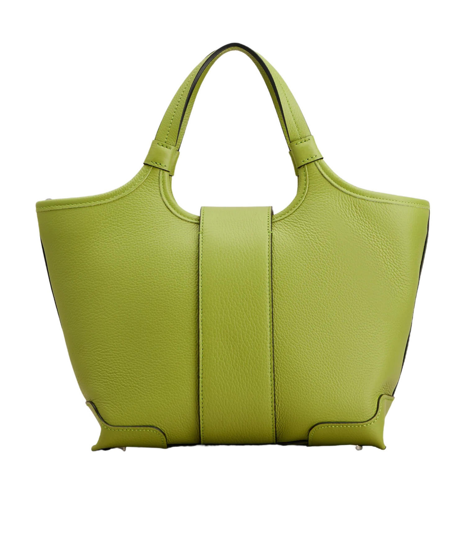 Roger Vivier Viv' Choc Mini Shopping Bag In Leather In Green