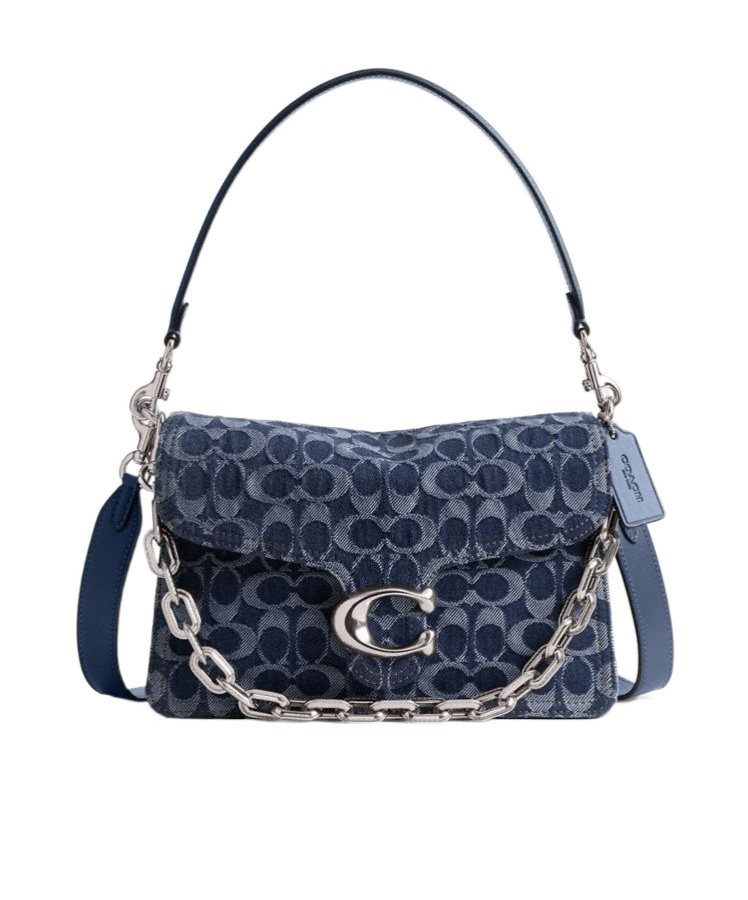 COACH CHAIN TABBY SHOULDER BAG IN SIGNATURE DENIM