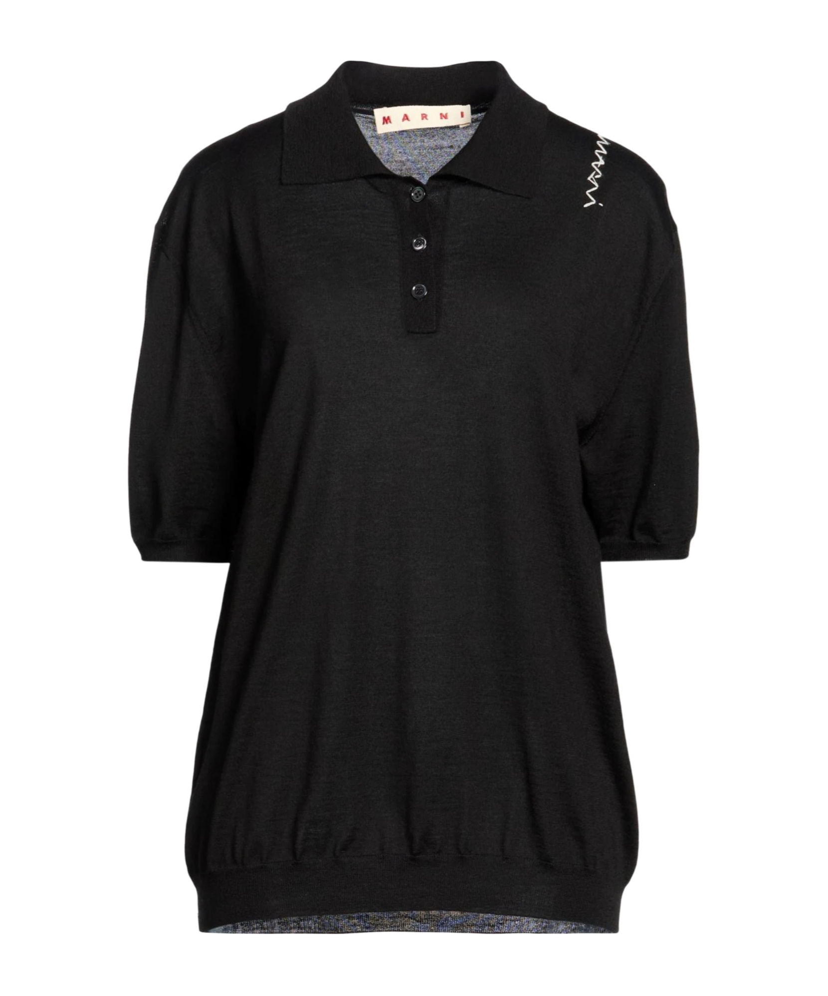 Marni Knit Polo Shirt In Black
