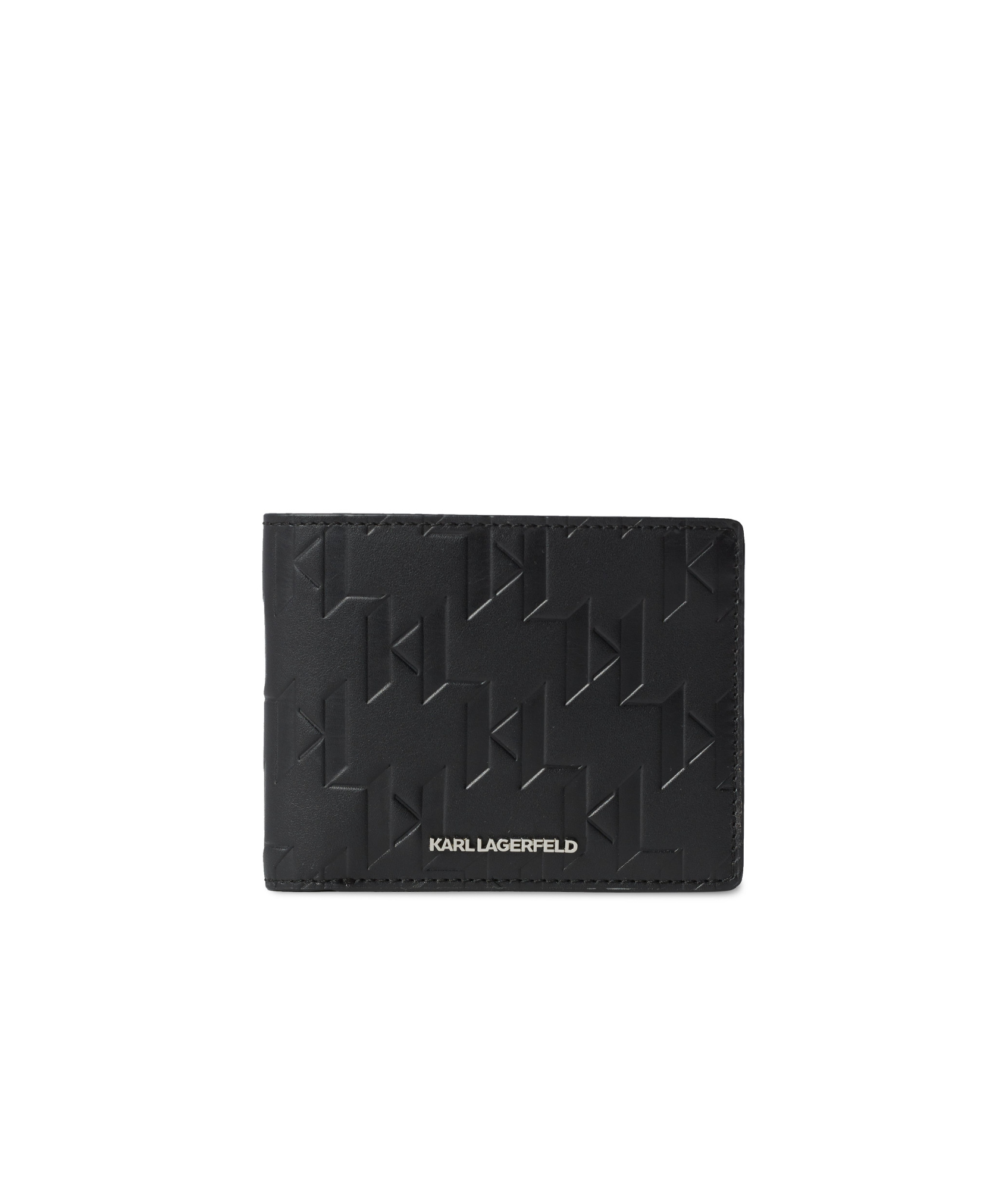 Karl Lagerfeld K/loom Leather Bi-fold Wallet In Black