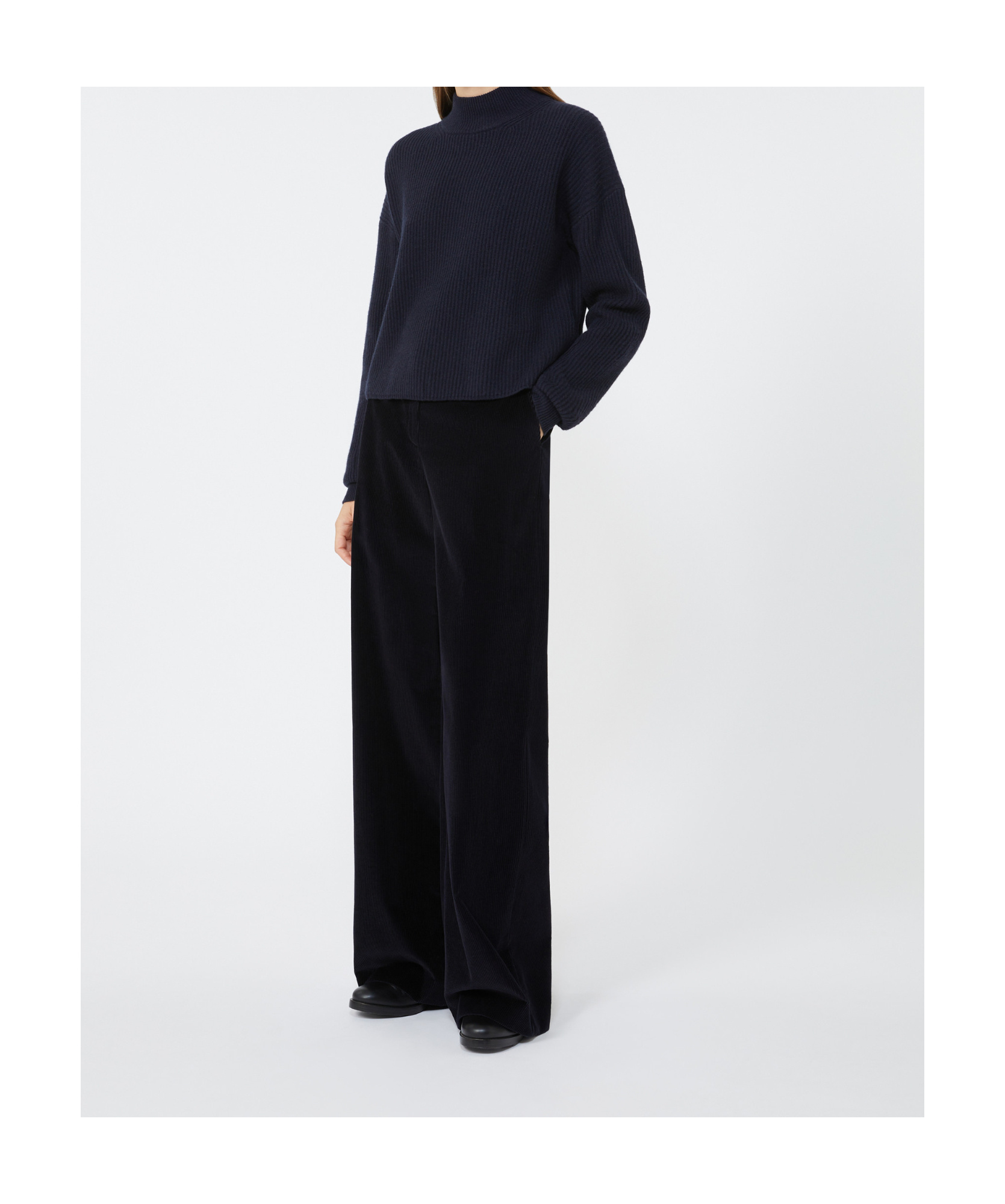 Max Mara Flared Velvet Trousers In Black
