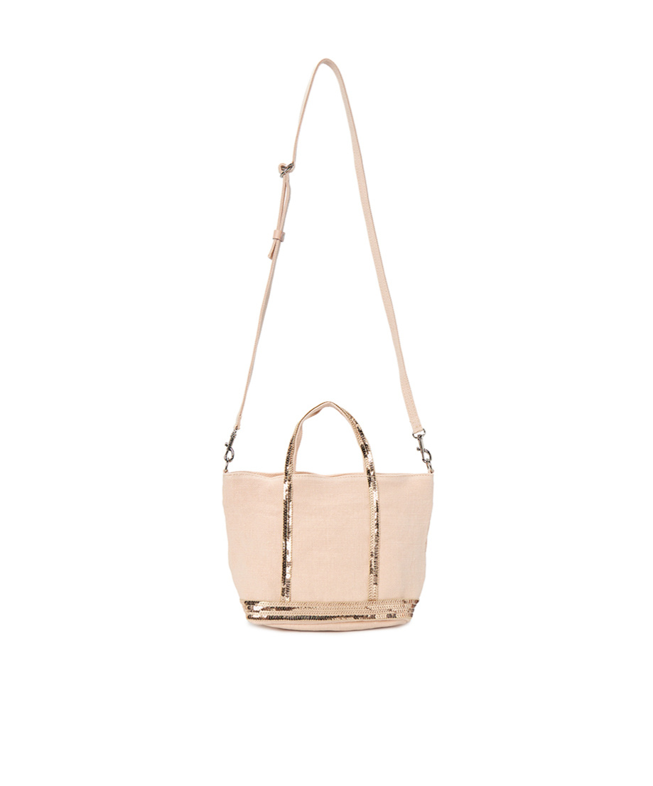 Vanessa Bruno Sequined Shoulder Bag In Nude