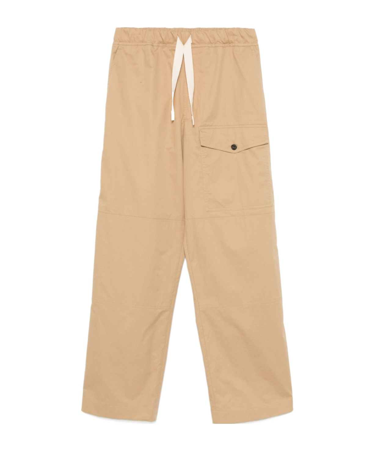 Dries Van Noten Cotton Trousers With Elastic Waistband And Pockets In Nude