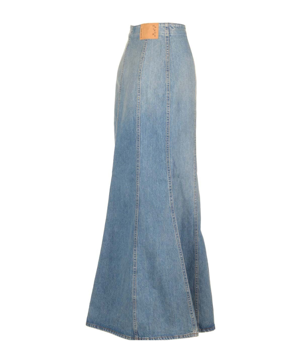 Haikure Seamed Denim Midi Skirt In Blue