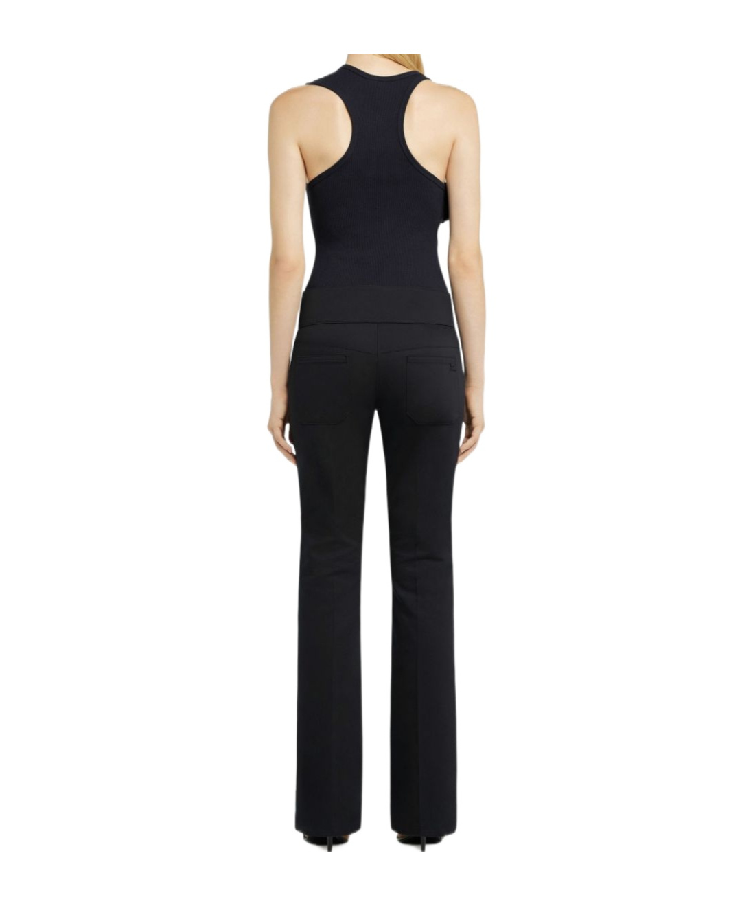 Shop Courrèges 90's Ribbed Tank Top In Black