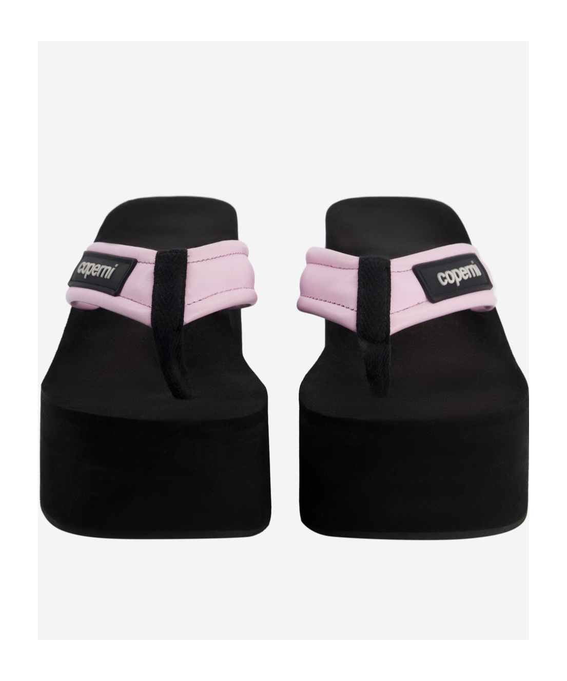 Coperni Quilted Strap Platform Wedge Sandal In Black