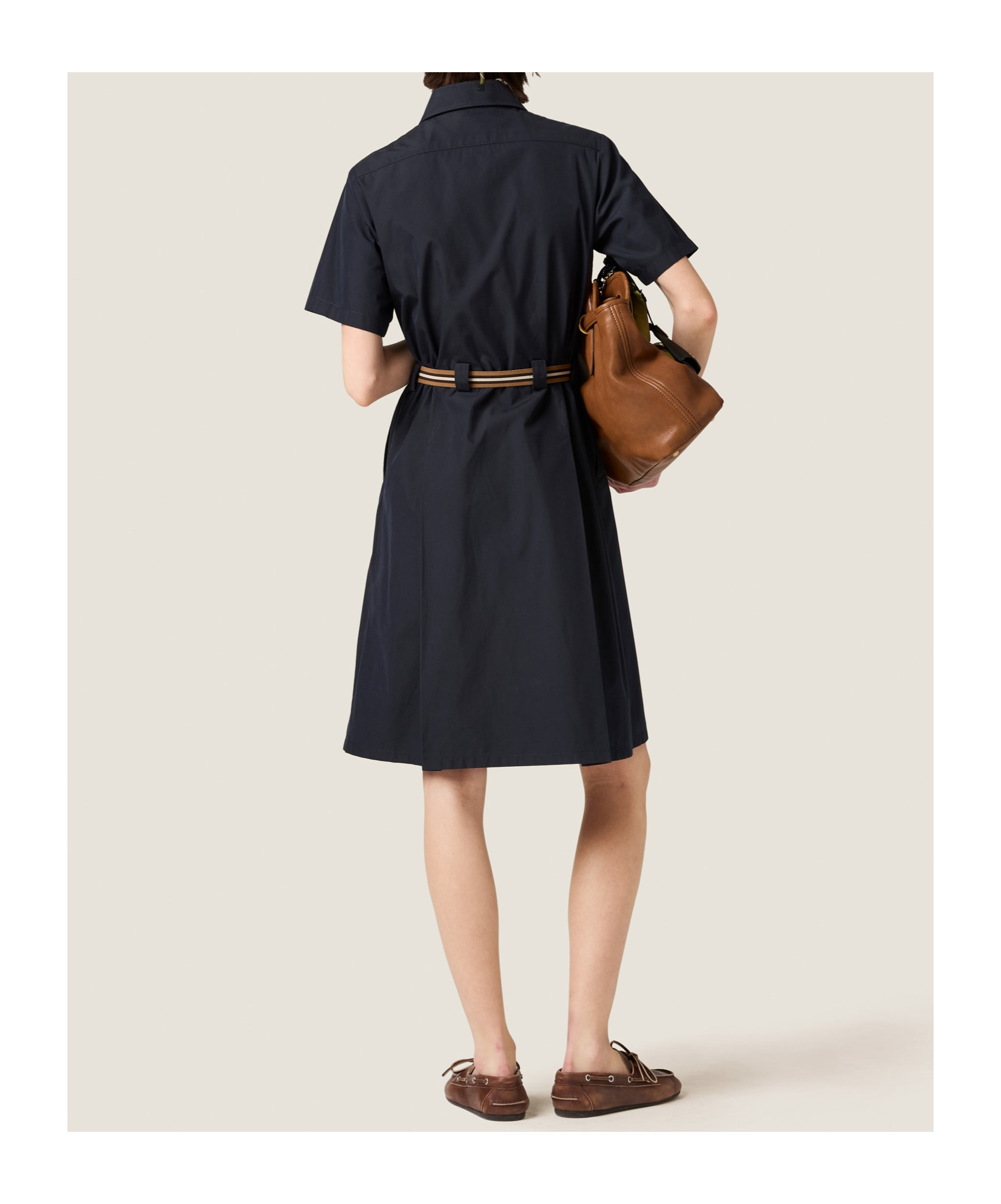 Miu Miu Mc Panama Night Blue Dress With Pockets In Blue