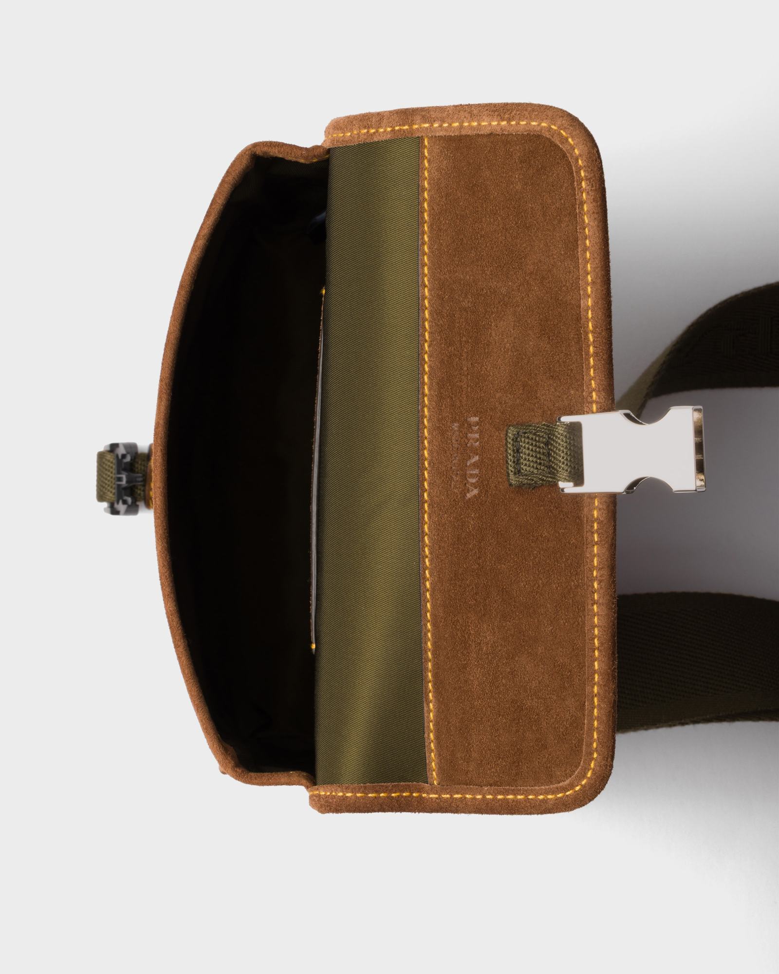 Prada Re-nylon And Suede Smartphone Case In Green