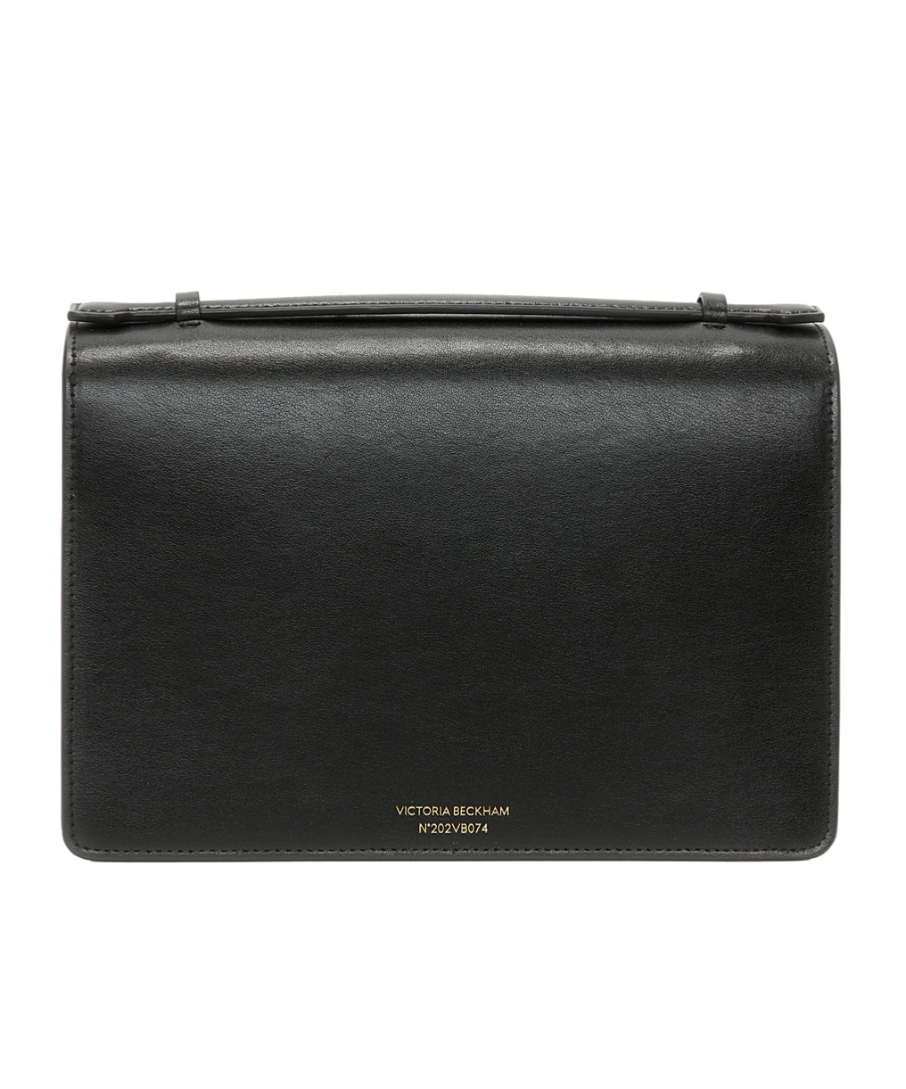 Victoria Beckham 'dorian' Black Shoulder Bag With Adjustable And Removable Shoulder Strap And Logo Plaque On The Fron