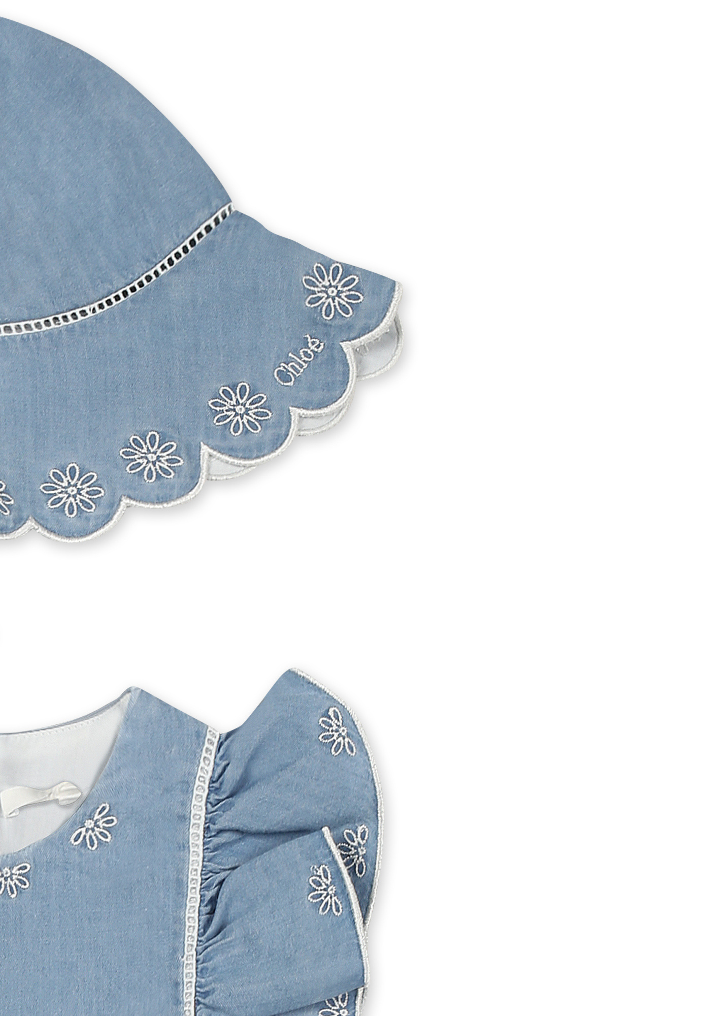 Chloé Sleeveless Dress And Hat Set In Blue