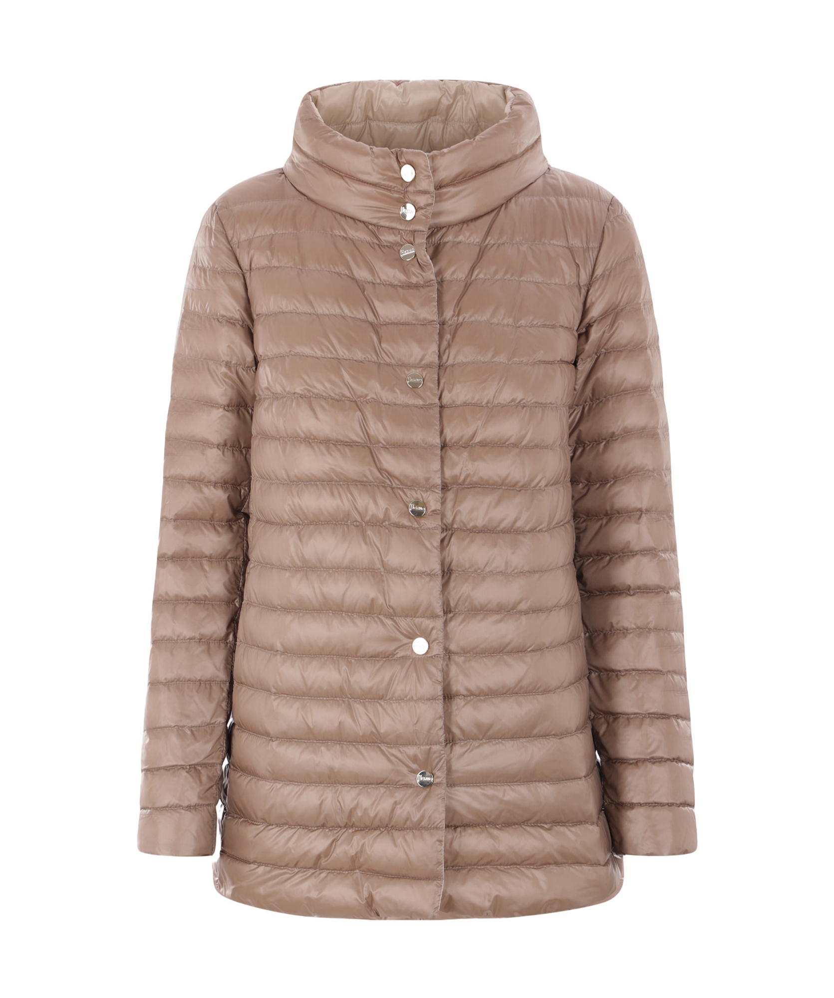 Herno A-shape Reversible Down Jacket In Ultralight Nylon In Brown