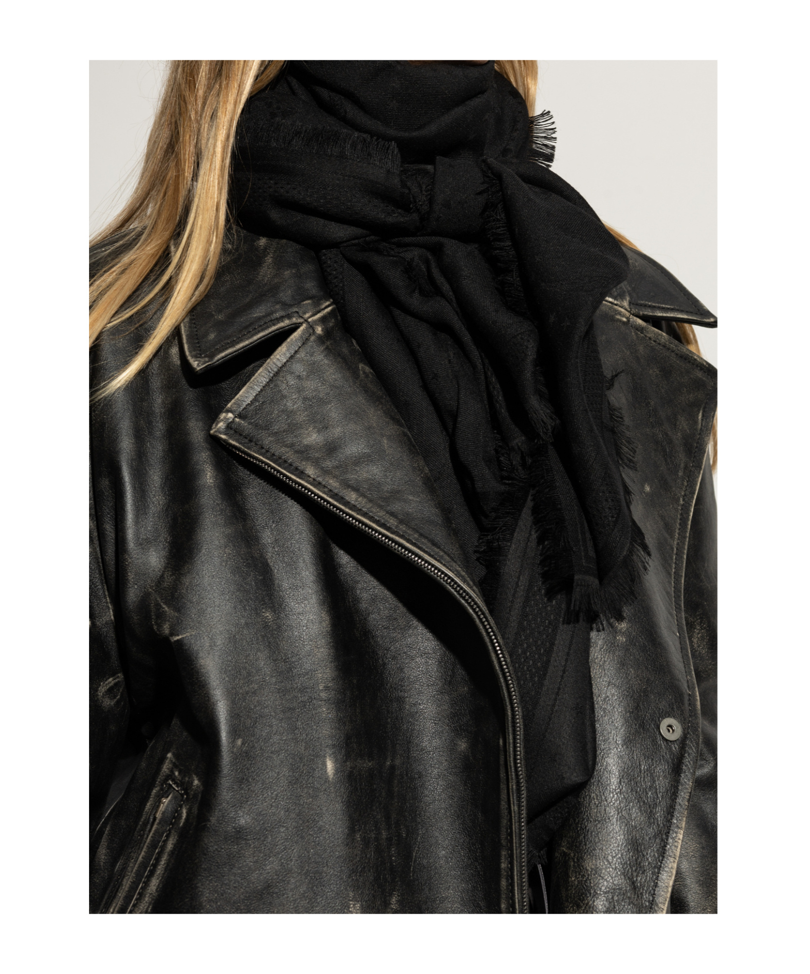 Zadig & Voltaire Fringed Scarf In Black