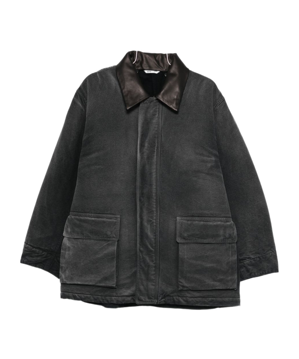 Auralee Removable Collar Jacket In Black