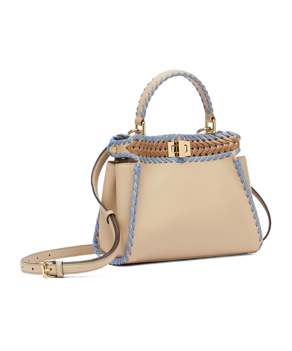 Fendi Peekaboo Mini Top Handle Bag In Nude