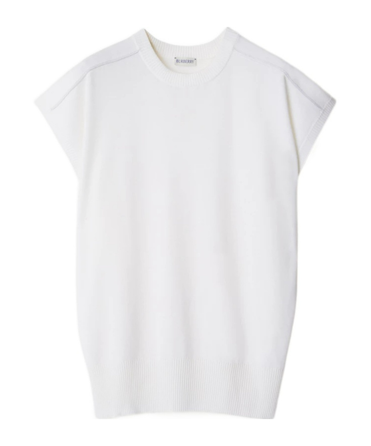 Burberry Fine-knit Wool T-shirt In White