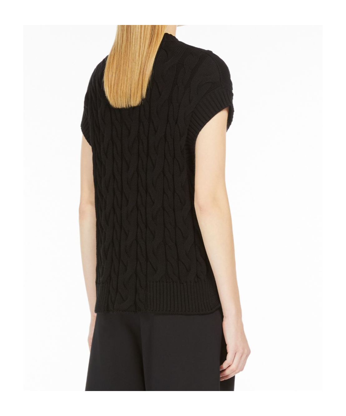 Max Mara Round-neck Loose Vest In Black