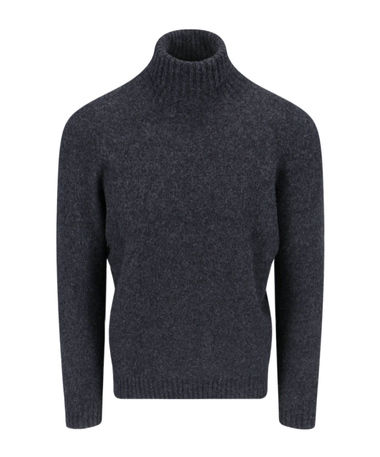 Drumohr Ribbed Turtleneck Sweater With Long Sleeves In Black