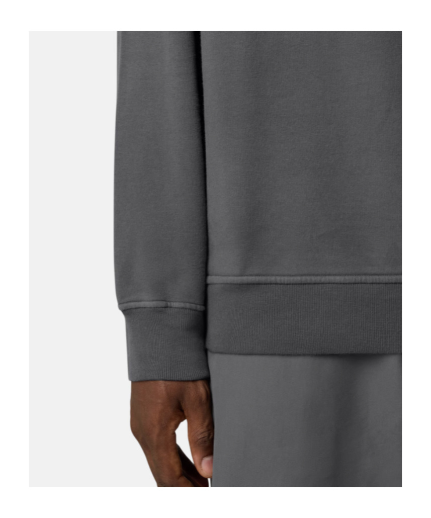 Stone Island Comfort-fit Crewneck Sweatshirt With Ribbed Trims In Gray