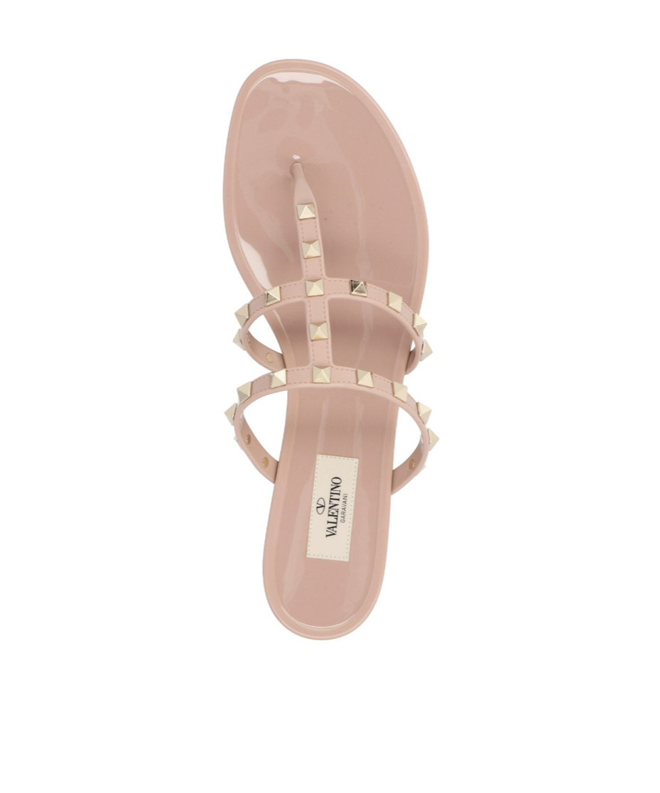 VALENTINO GARAVANI ROCKSTUD FLAT RUBBER SANDAL