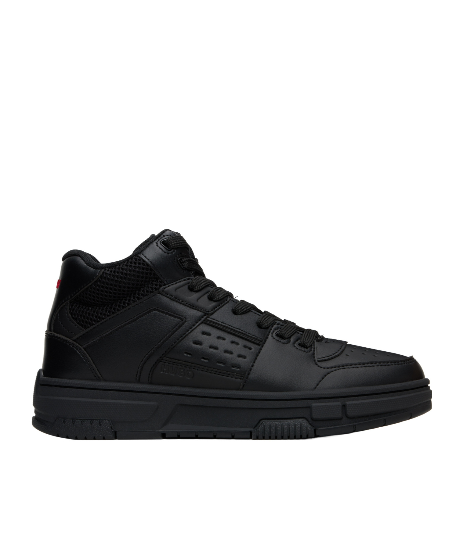 Hugo Boss Faux Leather High-top Sneakers In Black