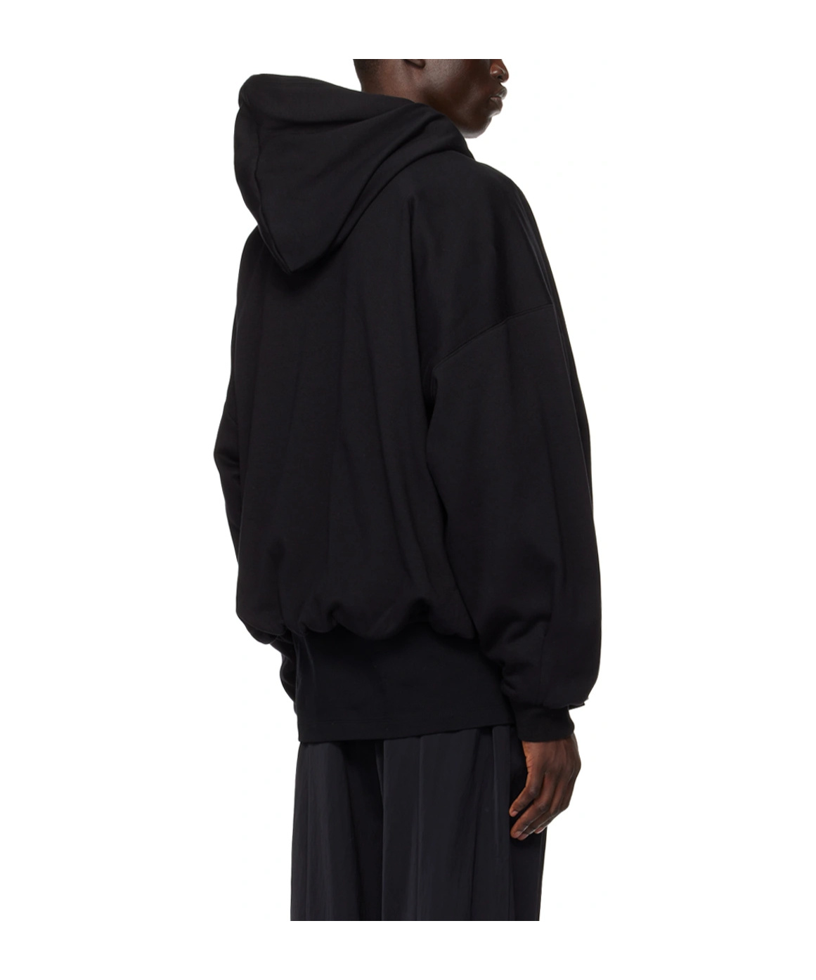 Wooyoungmi Pull Rope Hooded Zipper Hoodie In Black