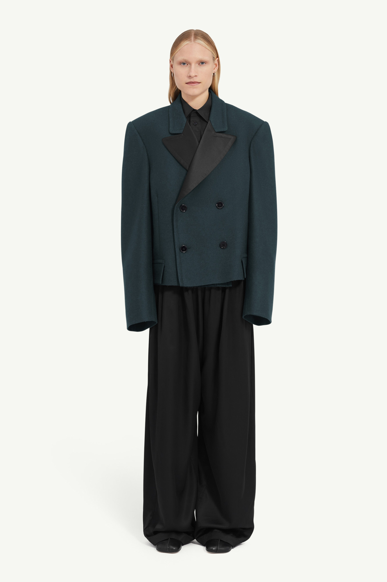 Mm6 Maison Margiela Double-breasted Over-sized Blazer In Green