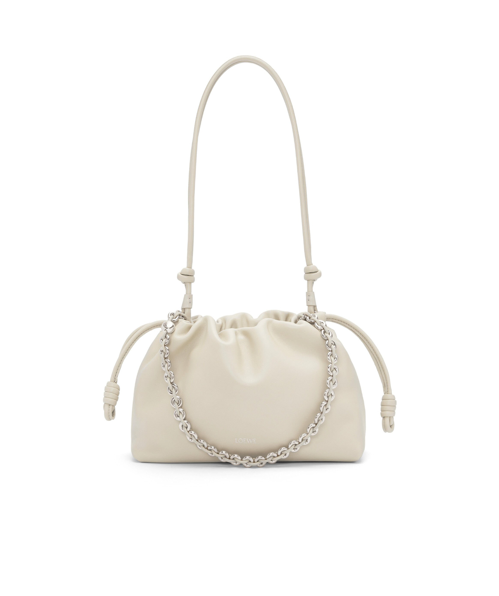 Loewe Flamenco Medium Drawstring Shoulder Bag In Neutral