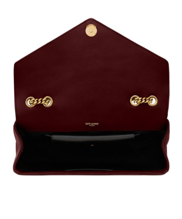 Saint Laurent Cherry Loulou Medium Shoulder Bag In Burgundy