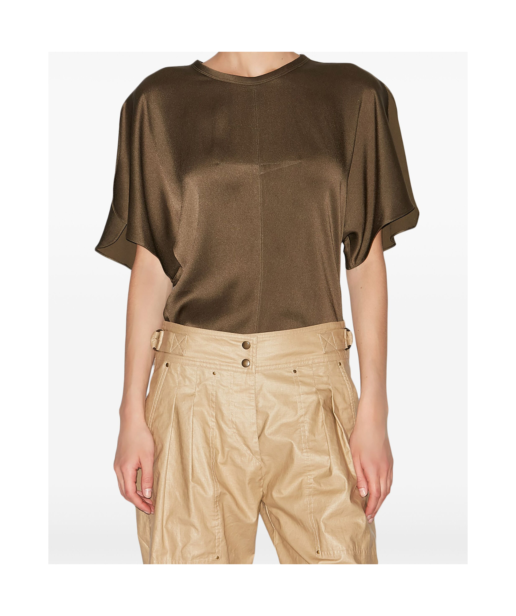 Isabel Marant Karlita Satin Blouse In Green
