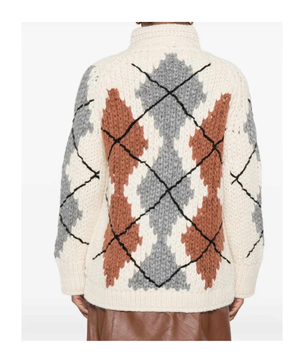 Ermanno Scervino Argyle-pattern Buttoned Cardigan In White