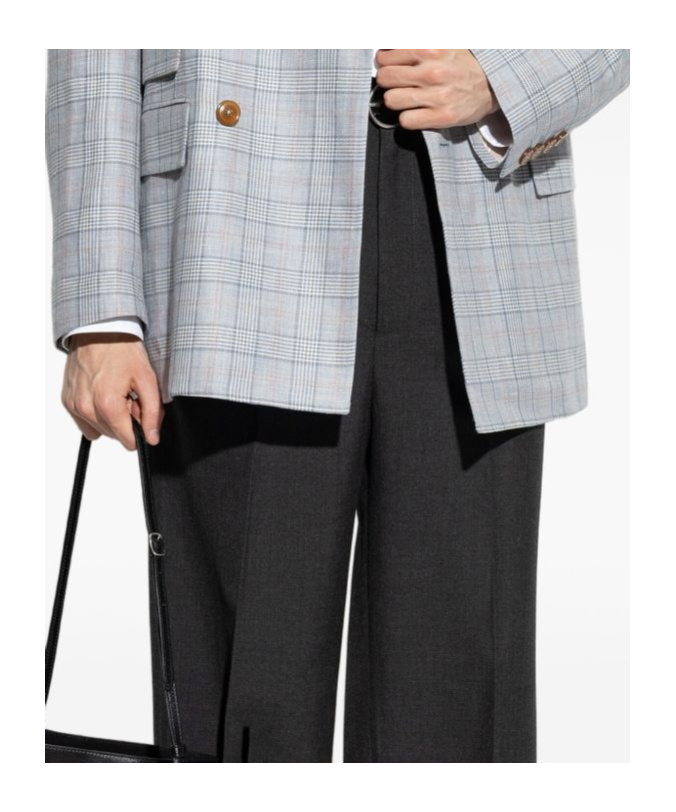 Vivienne Westwood Checked Design Grey Jacket With Peaked Lapels In Blue