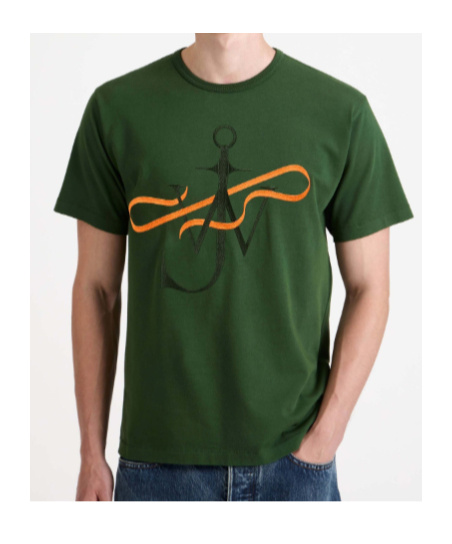 Jw Anderson Mens Ribbon Anchor T-shirt In Green In Green