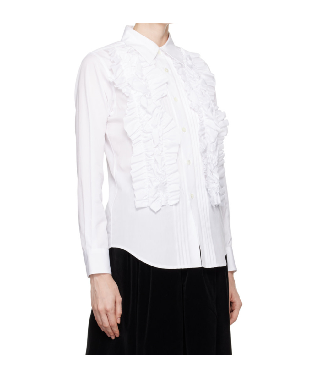 COMME DES GARÇONS RUFFLE-TRIMMED PLEATED SHIRT 