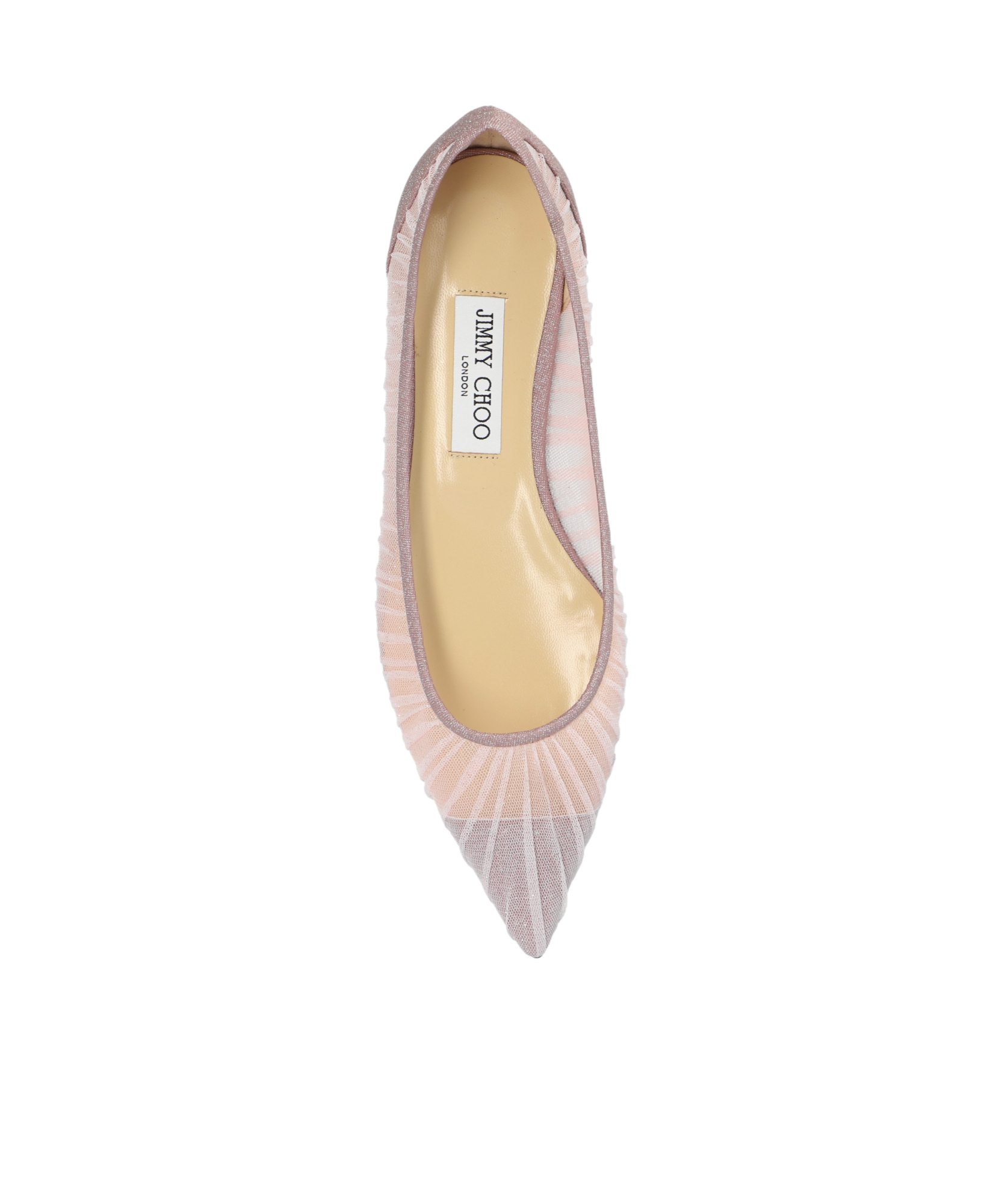 Jimmy Choo Love Flat Dancers In Glitter Tulle Tulle In Gray