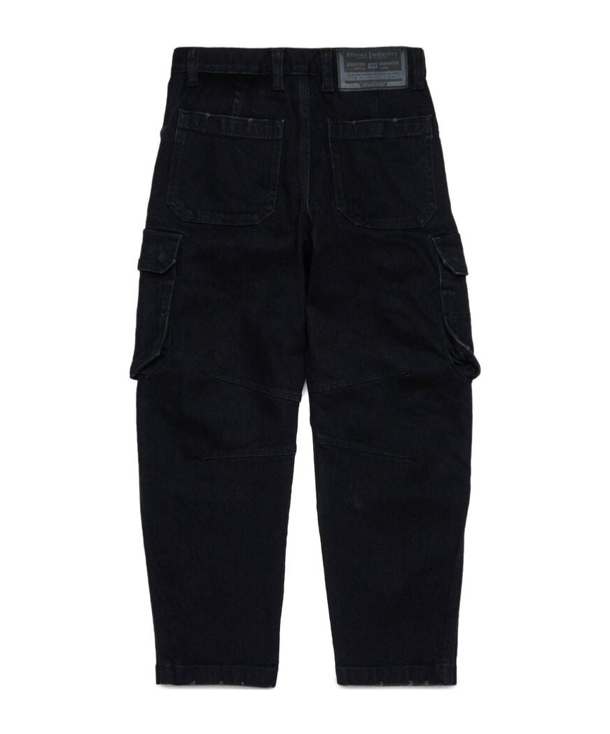Diesel D-dave-cargo Jeans In Black