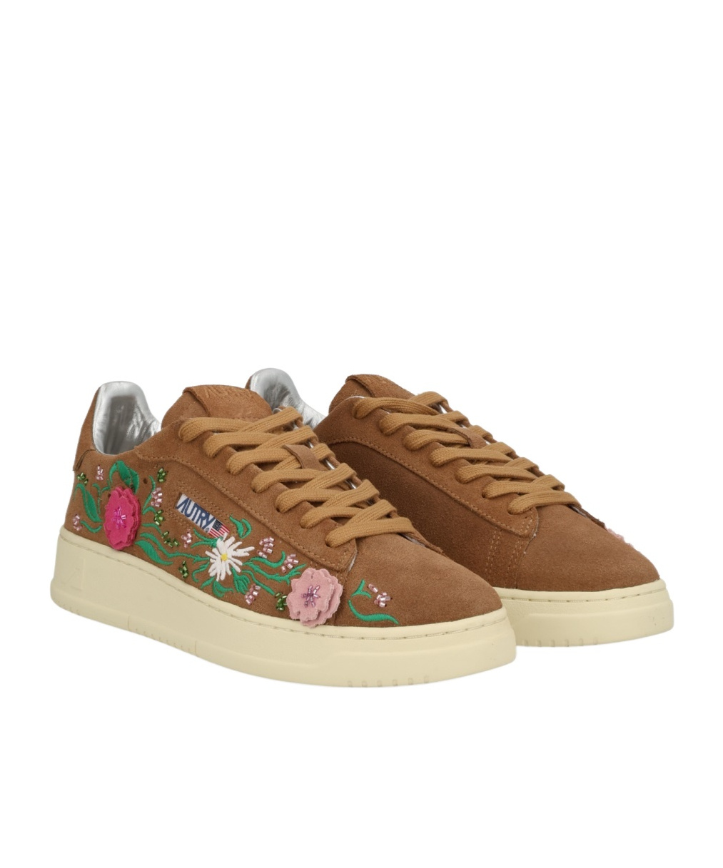 Autry Brown Lace Up Sneakers In Multi