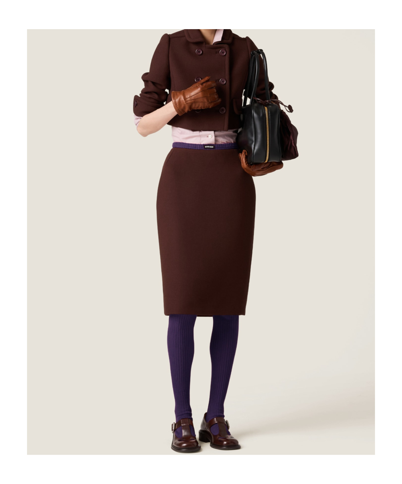 Miu Miu Pencil Midi Skirt In Black